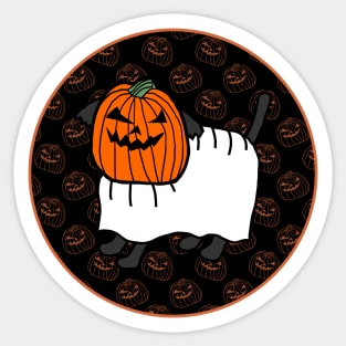 Halloween Horror Dog Dark Round Sticker